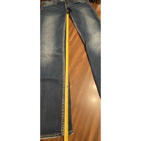 Silver Jeans Frances 18" Boot Womens Size 30W/33L Y2K Dark Wash Thick Stitched - Picture 7 of 16